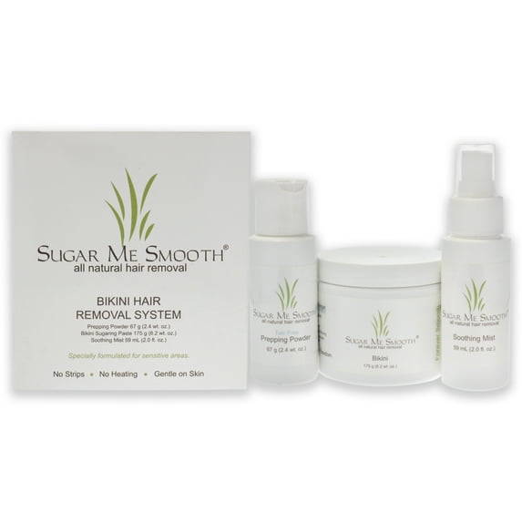 Bikni Hair Removal System Kit by Sugar Me Smooth for Unisex - 3 Pc Kit