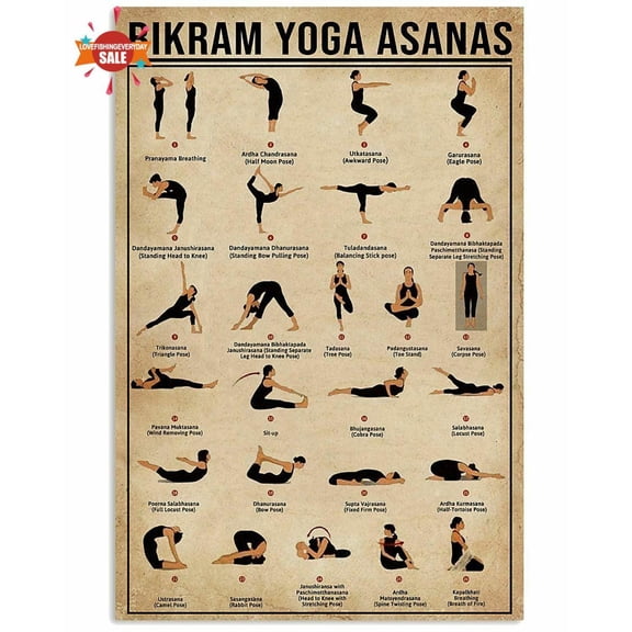Bikram Yoga Asanas Poster Great Multis Wall Decor Art Print Gift For Friend Poster No Frame Vintage Poster Wall Art Home Decor Wall Decor 11 x 17 Inch Poster