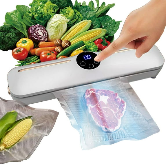 13in Vacuum Sealer Machine,62KPa Powerful Food Sealer Built-in Cutter with Intelligent LED Indicator Lights,Vacuum Air Sealing System for Seal a Meal and Sous Vide,White