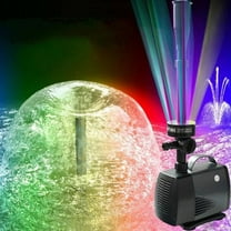 5800PH Submersible Pump Pond Fountain with Inside Filter and RGB Colorful LED Light, Multiple Water Fountain Spray Nozzles Kit for Garden PondIndoor and Outdoor Landscape