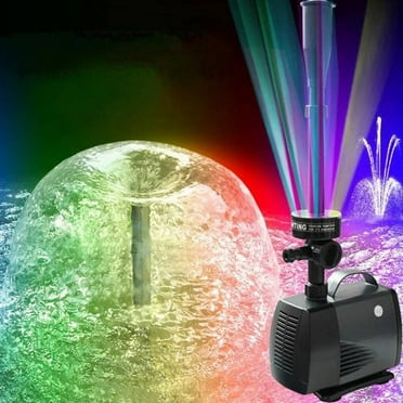 5800PH Submersible Pump Pond Fountain with Inside Filter and RGB Colorful LED Light, Multiple Water Fountain Spray Nozzles Kit for Garden PondIndoor and Outdoor Landscape