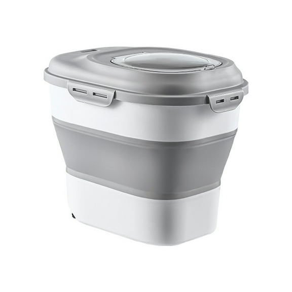 Cereal Rice Storage Container-Collapsible & Large Capacity 30 to 50 Lbs Dispenser Bin with Rolling Wheel Airtight Locking Lid,Dog Pet Cat Flour Sugar Plastic Leakproof Sealable Large Kitchen