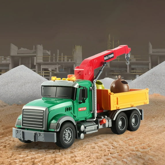 Logging Truck Toys for Kids 15.3" Large Timber Truck with Loading Crane and Farm Toys Vehicle Playset Toy for Boys Ages 3 4 5 6