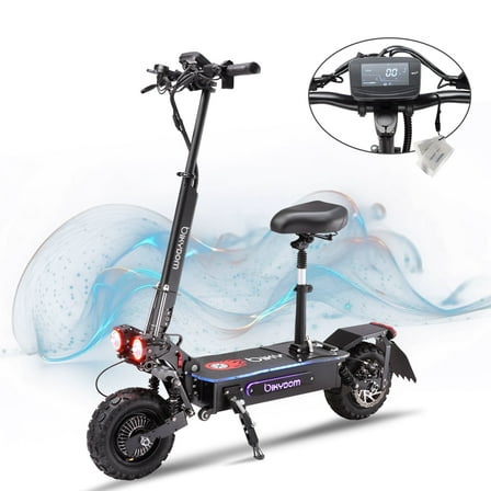 Bikydom 5600W Electric Scooter for Adult with Seat, NFC-enabled Keyless Start, 50 mph 48 Miles Range, Fast Sport Foldable E-Scooter Max Load 440lbs