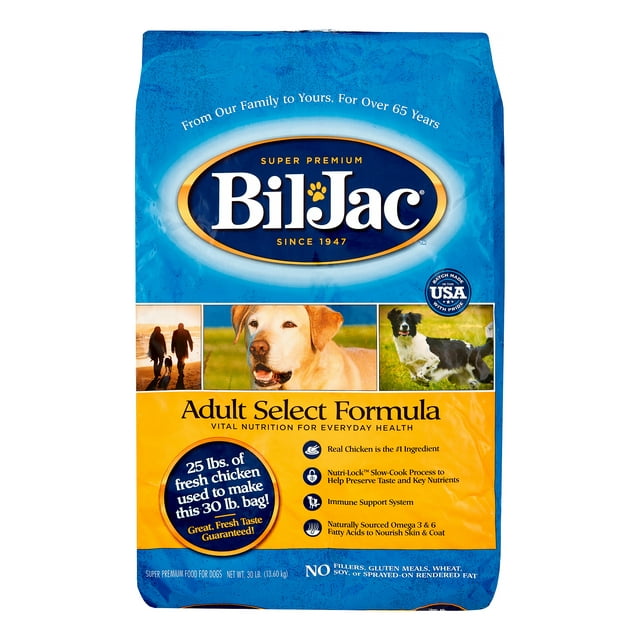 Bil-Jac Adult Select Chicken Formula Dry Dog Food, 30 Lb