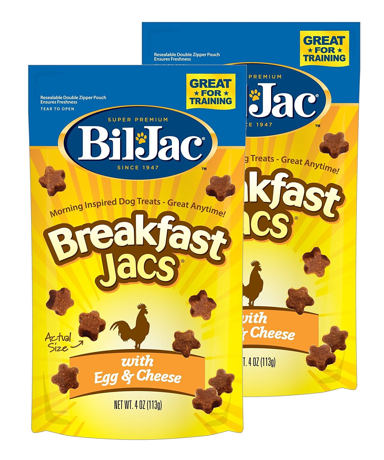 BilJac Breakfast Jacs Dog Treats 4 oz, 2 Pack