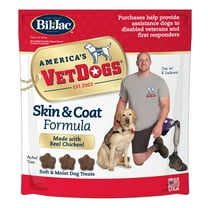 Bil-Jac VetDogs Veteran's K-9 Corps Skin & Coat Formula, Soft & Moist Dog Treats, Chicken, 10 oz