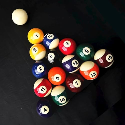 BilLIARD bALLS sET 2-1/4 iNCH rEGULATION sIZE, 16-pIECE pREMIUM rESIN pOOL bALLS FOR pROFESSIONAL & hOME pOOL tABLE rEPLACEMENT, tOURNAMENT sTANDARD bILLIARD bALLS(16 rESIN bALLS) nEW gRADE a cRYSTAL