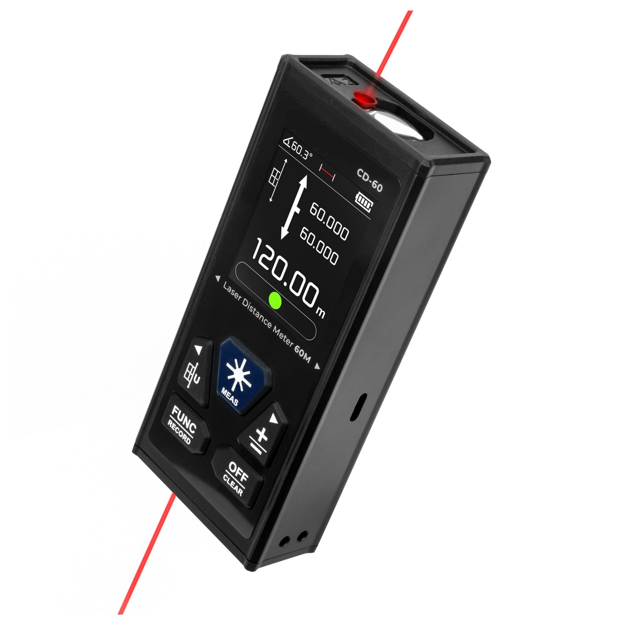 Bilateral 120m Ranfinder Digital Recharable Distance Meter With Level Bubble, Built-in Lithium Battery ,High Accuracy Position