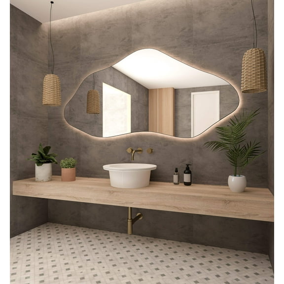 Bilbao Irregular Asymmetrical Bathroom and Bedroom Home Wall Mirror