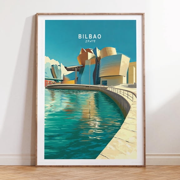Bilbao Spain Basque Country Urban Print, Unframed Paper Print Size 8x12