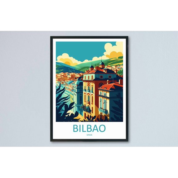 Bilbao Spain Historic City Architecture Travel Decorative Interior Home Wall Art Poster