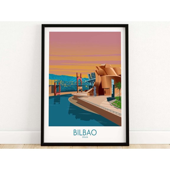 Bilbao Spain Historic City Travel Architecture Wall Art Poster Decor