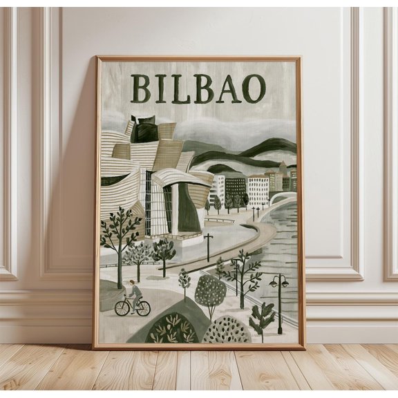 Bilbao Spanish Architecture Travel Historic City Wall Art Poster Decor