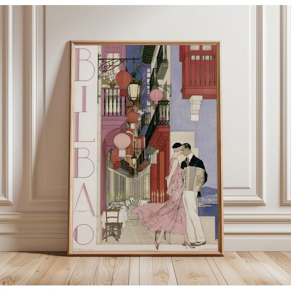 Bilbao Travel Street Scene Print City Wall Art, Unframed Paper Print