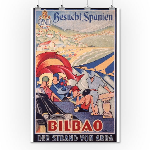 Bilbao Vintage Poster (artist: Guezala) Spain c. 1929 (36x54 Giclee Gallery Print, Wall Decor Travel Poster)