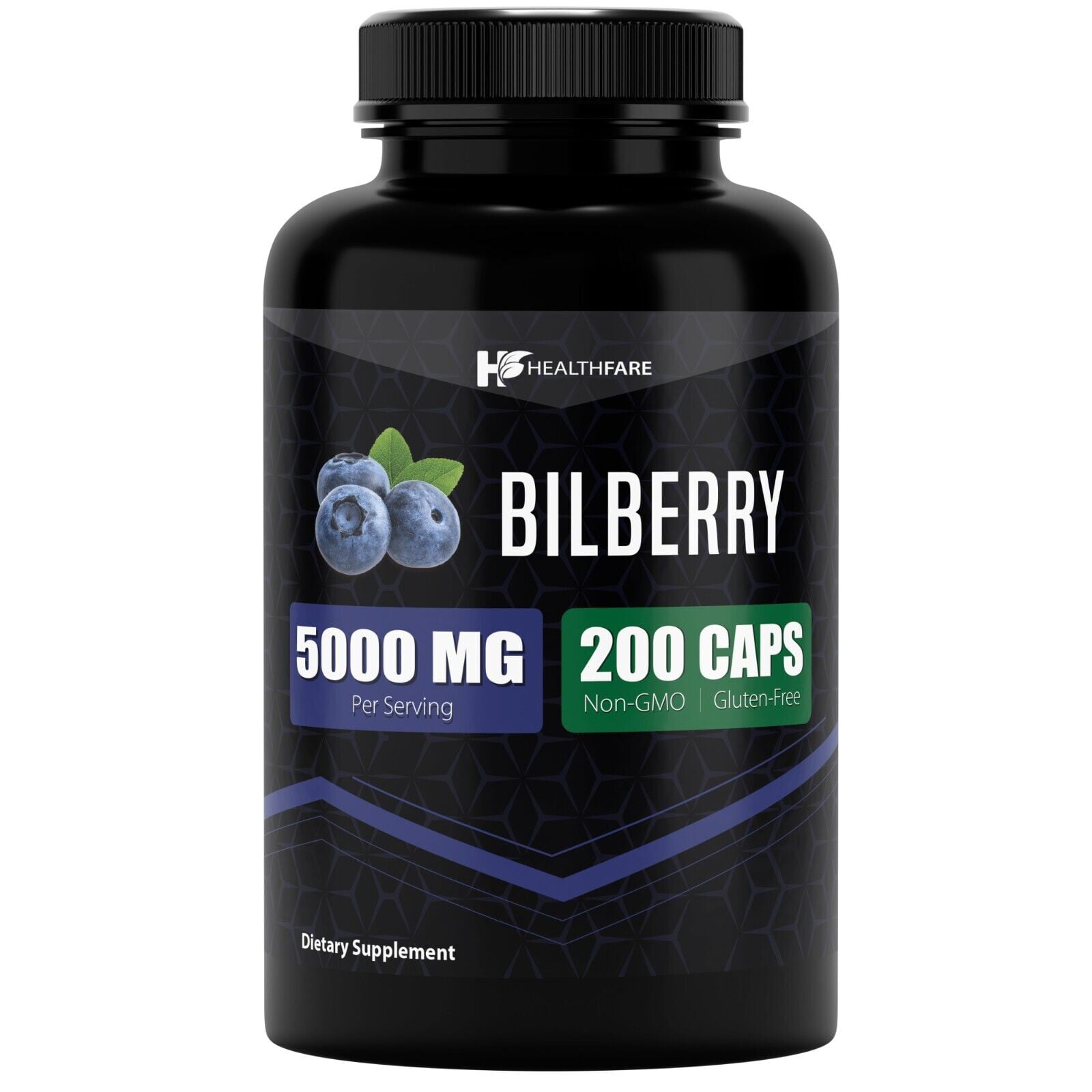 Bilberry Extract Capsules 5000mg 200 Count Supports Eye Health
