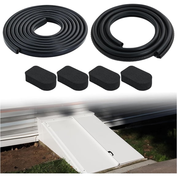 for Bilco Basement Door Weatherstrip Kit (4 Cap Seal Pad,1 Bulb Trim Gasket,1 U Shaped Gasket) Fit for Bilco and Gordon Cellar Doors, Basement Door Seal Kit Five-Year Replacement