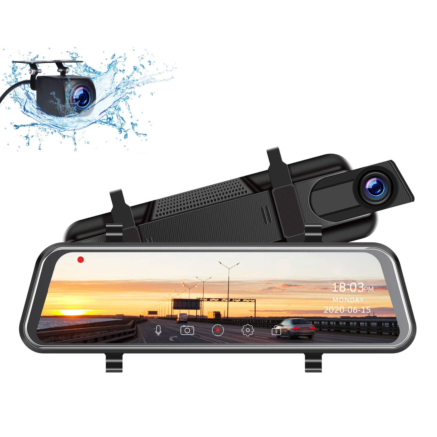 Bileeko Car Dash Cam 2.5K 10 inch Car Rear View Mirror Camera Night ...