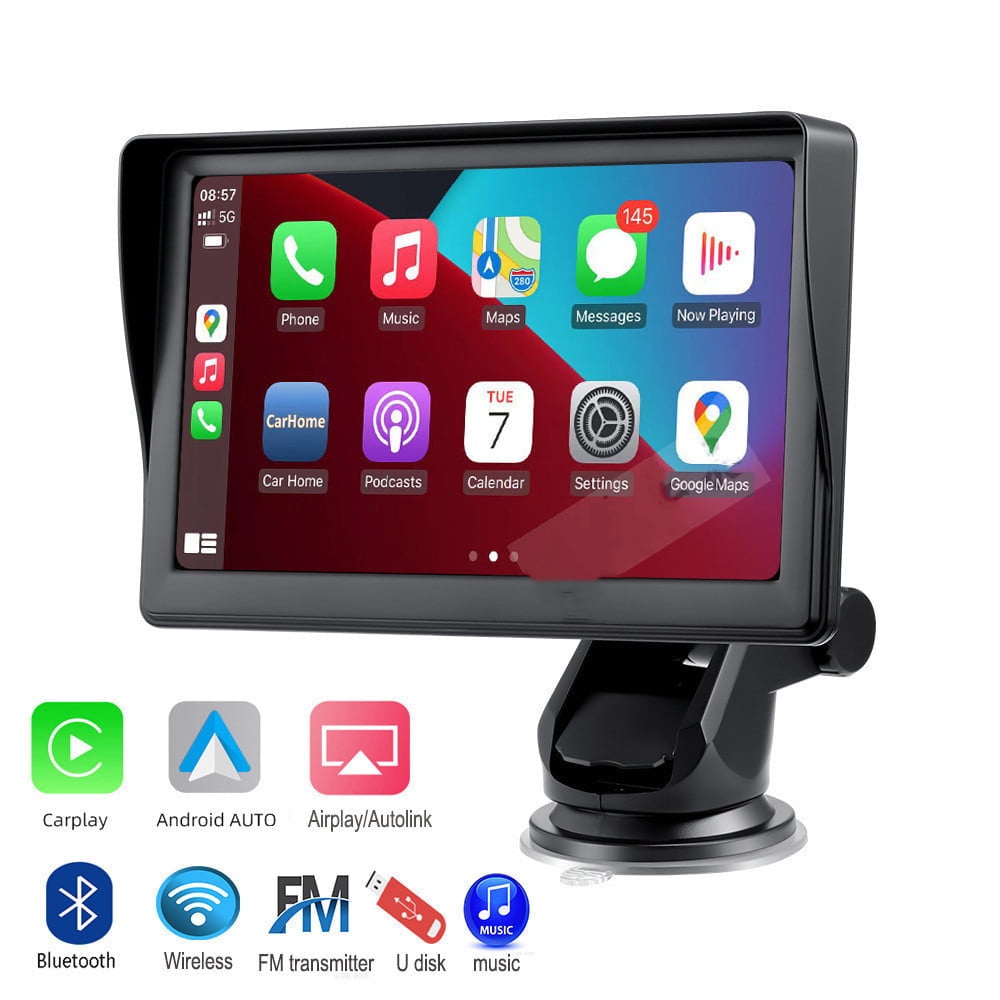 Bileeko Car Stereo Receiver Radio Player with Wireless Apple Carplay  Android Auto 7 Inch