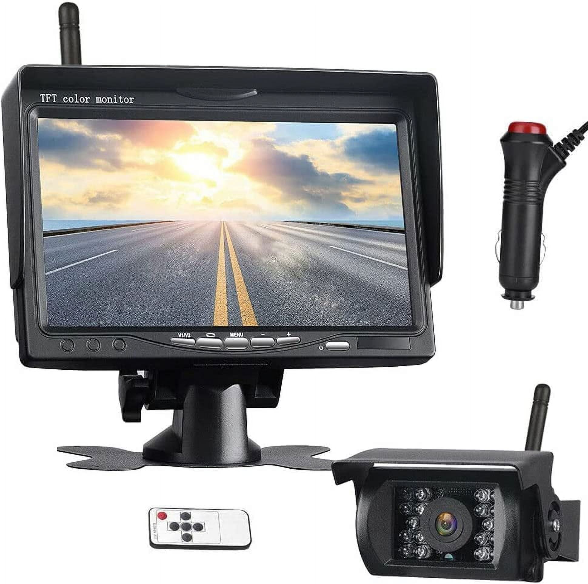 Bileeko RV Backup Camera System 7 inch Monitor Wireless Rear View
