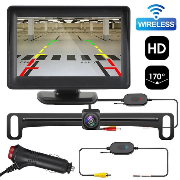 Bileeko Wireless Backup Camera System Night Vision Waterproof Automotive, 43" Screen