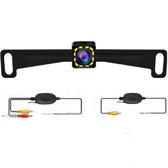 Bileeko Wireless Car Backup Camera Front/Rear/Side View Kit for Parking Night Vision 12Led DC 12V IP68 Waterproof Reverse Rear View Camera for Vehicle, SUV, RV, Pickup