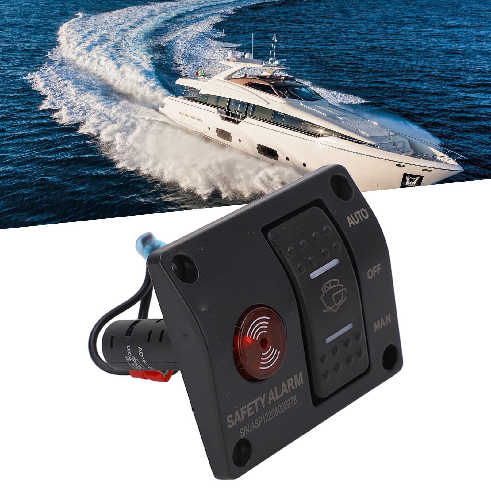 Bilge Control Panel, 3 Way Man Off Auto Bilge Float Switch With LED