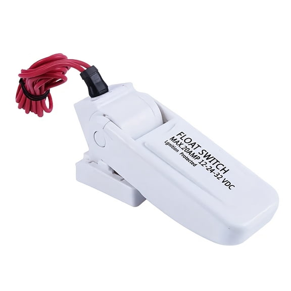 Bilge Float Switch, Automatic Bilge Pump Float Switch Float Switch DC 12V 24V 32V for Boats Ignition Protected Mercury Free White
