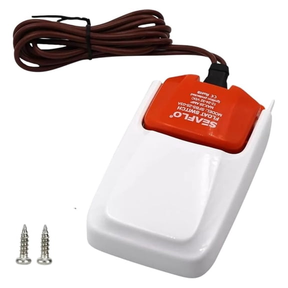 Bilge Pump Float Switch 12V-32V DC, Heavy Duty Automatic Water Level Control, 25A, 1.77" On/0.79" Off, Marine Bilge Pump Float