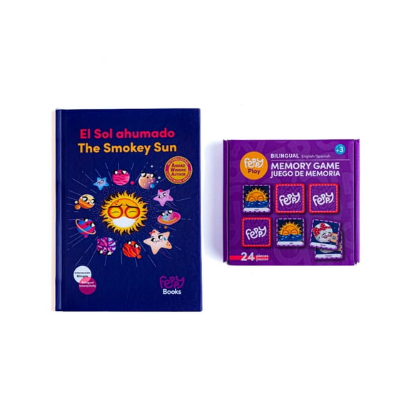 Bilingual Book & Game Bundle: The Smokey Sun Book + Memory Match Game - Spanish Language Learning for Children