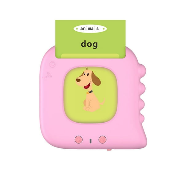 Bilingual Card Reader with Flash Cards - Educational Language Learning Toy for 3+ Years, Interactive Audio Sound Device, Vocabulary Builder, Rechargeable Portable Learning Machine