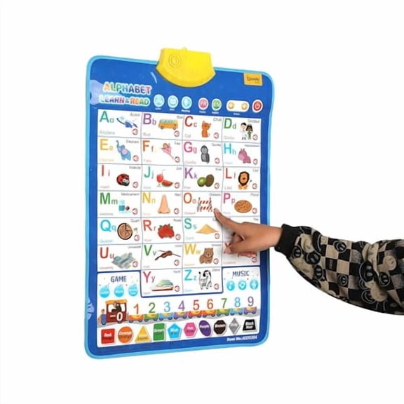 Bilingual English & French Learning Interactive Alphabet Wallchart - Includes Talking ABC,123s & Music Poster - Educational Kids Learning Toy,Educational Gift for 3+ Years Old Girls & Boys