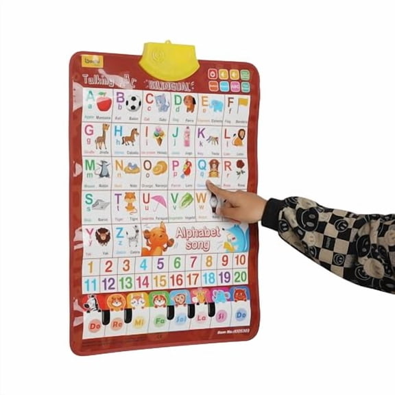 Bilingual English & Spanish Learning Interactive Alphabet Wallchart - Includes Talking ABC,123s & Music Poster - Educational Kids Learning Toy,Educational Gift for 3+ Years Old Girls & Boys