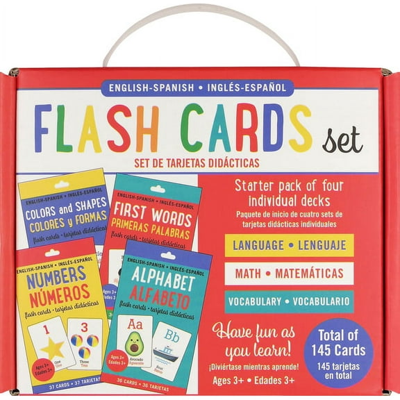 Bilingual Flash Cards - Alphabet, Colors & Shapes, First Words, and Numbers (English/Spanish) (Set of 4) (Other)