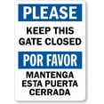 thumbnail image 1 of Bilingual Gate Please Keep This Gate Closed 8"x12" Metal Sign, Por Favor Mantenga Puerta Cerrada, Warning Sign for Wall or Fence, Gate Control Sign, 1 of 6