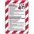 thumbnail image 1 of Bilingual Lock-out Procedure Sign Safety & Compliance Signs/OSHA & ANSI Compliant Safety Signs/Electrical Safety Signs, Arc Flash Signs & Lock-Out Signs/Lockout Signs Metal Sign Tin Sign 12x16 Inch, 1 of 5