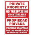 thumbnail image 1 of Bilingual PRIVATE PROPERTY - No Trespassing - Violators Will Be Prosecuted Sign - Security and Admittance Sign - Restricted Access Sign, No.6409 Safety Sign, 8 X 12 Inch Metal Tin Sign, 1 of 4
