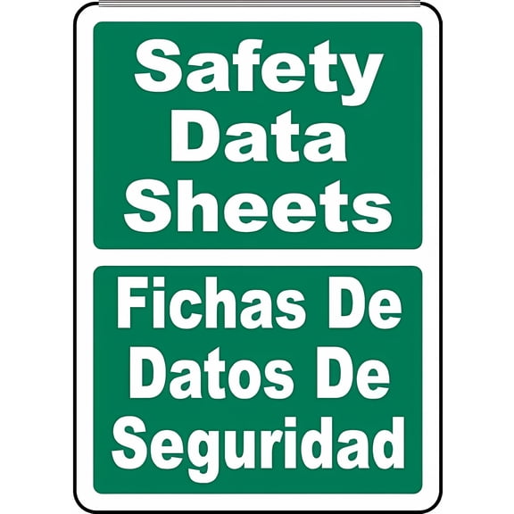 Bilingual Safety Data Sheets 8"x12" Chemical SDS D2 Metal Tin Sign, SDS Information Sign, Home Work Facility Decor