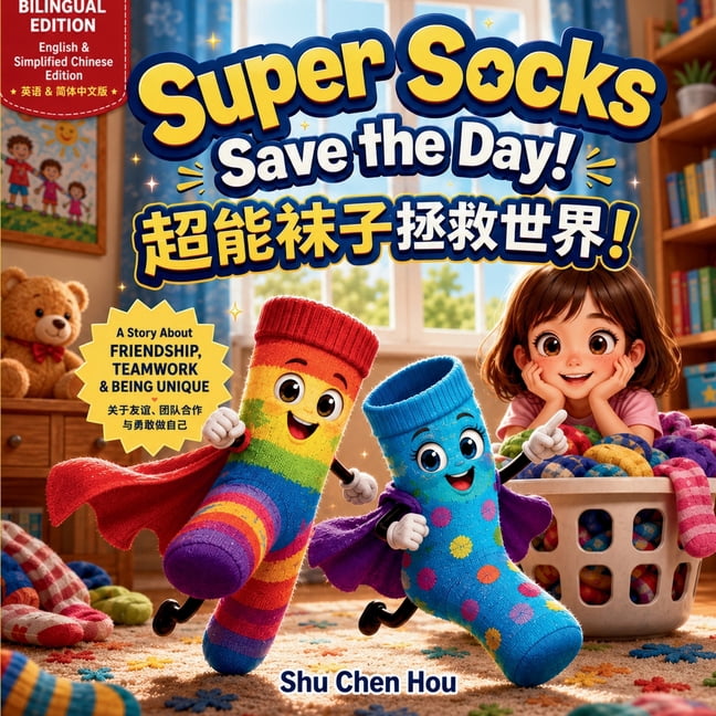 Bilingual Stories for Growing Minds  Super Socks Save the Day 超能袜子拯救世界: 中英简Ë, (Paperback)