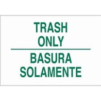 Bilingual Trash Only Sign - 8"x12" Metal Sign - Tin Warning Plaque for Indoor & Outdoor Use