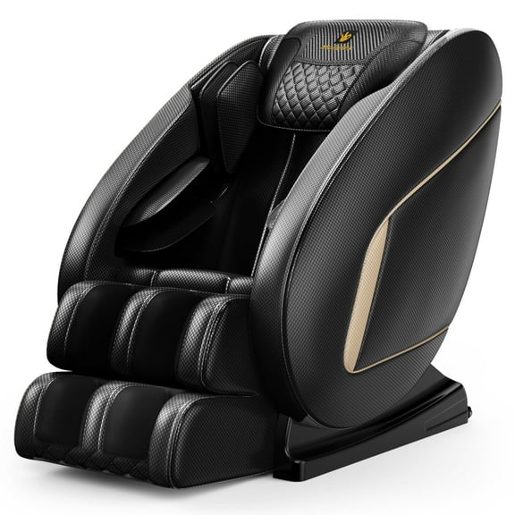 Massage Chair Zero Gravity Full Body Airbag, Massage Chair with Bluetooth Connection and Speaker, Full Body Air Pressure Massage Chair for Home and Office, Black