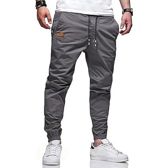 Bilitry Men Joggers Chino Cargo Pants Hiking Outdoor Recreation Pants Twill Fitness Track Jogging Pants Casual Cotton Pants