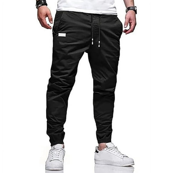 Bilitry Men Joggers Chino Cargo Pants Hiking Outdoor Recreation Pants Twill Fitness Track Jogging Pants Casual Cotton Pants