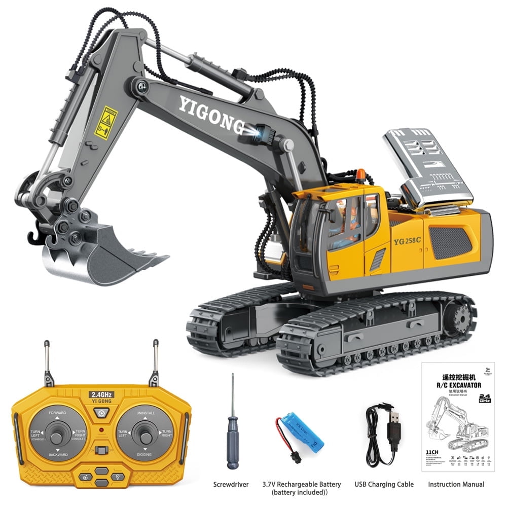 Bilivry 2.4G Remote Control Excavator,680 Rotating, 1/20 Dump Engineering Truck,Gift for Boys