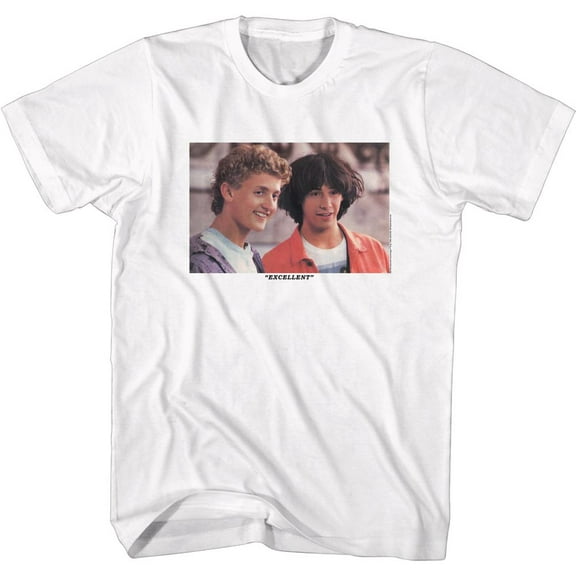 Bill And Ted Excellent Heads White Adult T-Shirt