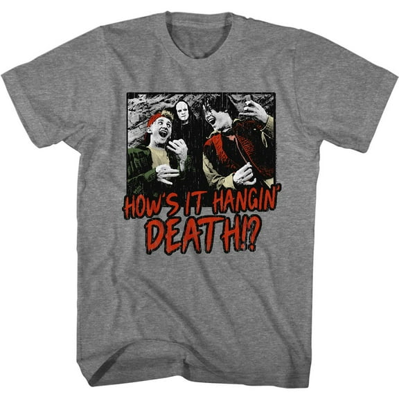 Bill And Ted How's It Hangin' Graphite Heather Adult T-Shirt