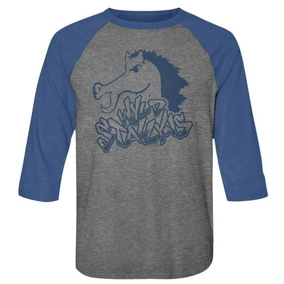 Bill And Ted Movies Blue Stallion Adult 3/4 Sleeve Raglan Shirt