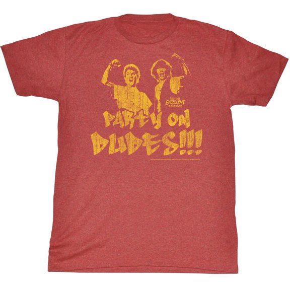 Bill And Ted Movies Party On Fade Adult Short Sleeve T Shirt