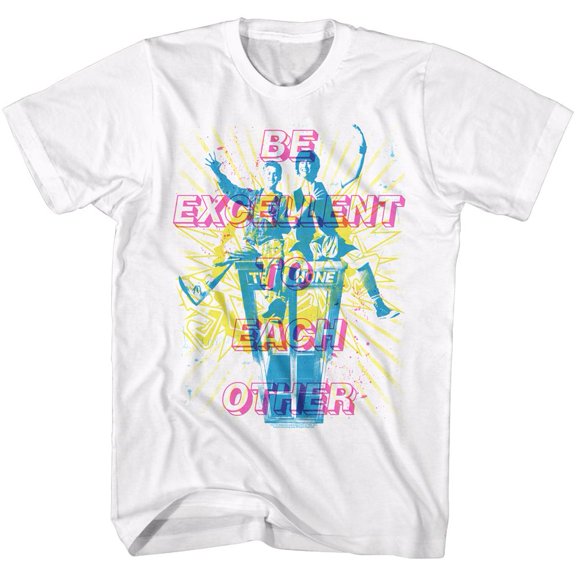 Bill And Ted Overlays White Adult T-Shirt 6Xl